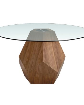 Rundt Spisebord Valnød Glas ø150x74