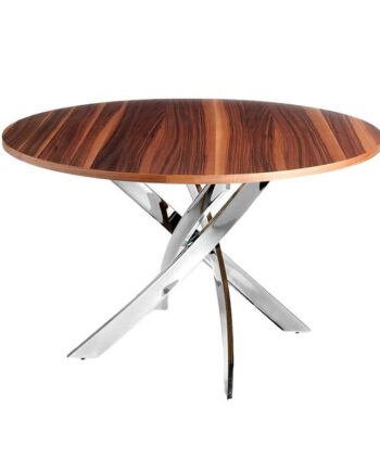 Rundt Spisebord Valnød Krom ø130x75