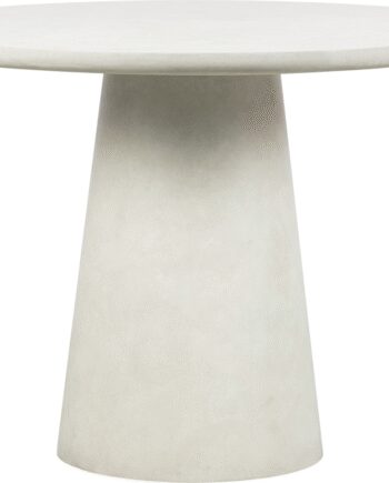 Rundt Spisebord Woood Damon Fiberler Med Beton Look ø100 H76 Indendørs Udendørs Hvid