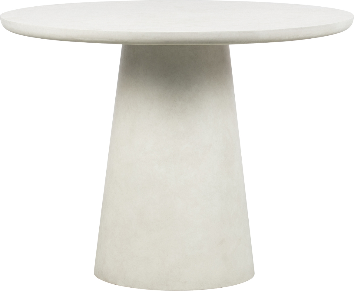 Rundt Spisebord Woood Damon Fiberler Med Beton Look ø100 H76 Indendørs Udendørs Hvid