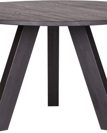 Rundt Spisebord Woood Rhonda ø129 H75 Sort Fsc Certificeret Minimalistisk Design Til Spisestue Pers