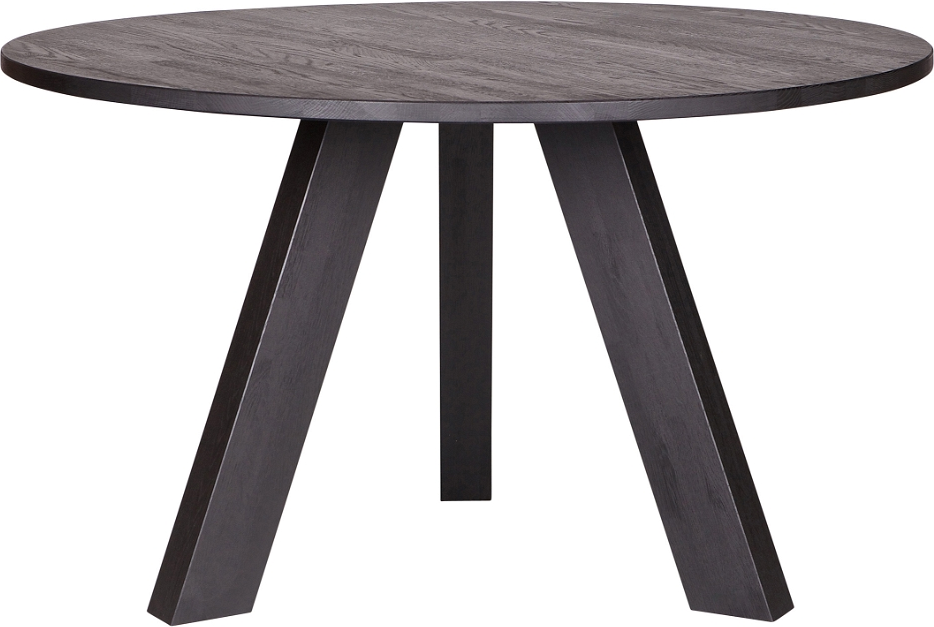 Rundt Spisebord Woood Rhonda ø129 H75 Sort Fsc Certificeret Minimalistisk Design Til Spisestue Pers