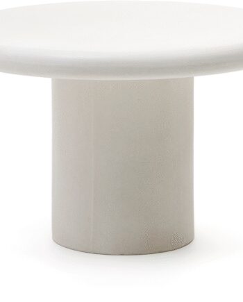 Rundt Udendørs Spisebord Kave Home Addaia Hvid Fibercement ø120 H76