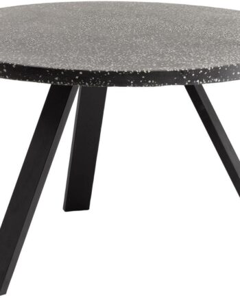 Rundt Udendørs Spisebord Kave Home Shanelle ø120 Sort Terrazzo Galvaniseret Stål