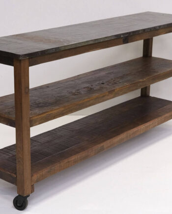 Rustik Konsolbord Med Metaltop  Reol