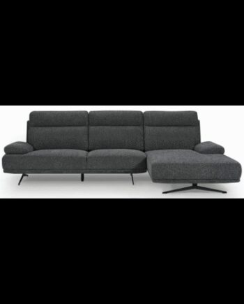 Salli Højrevendt Chaiselong Sofa Stål Polyester 304 176 Sort Mørkegrå