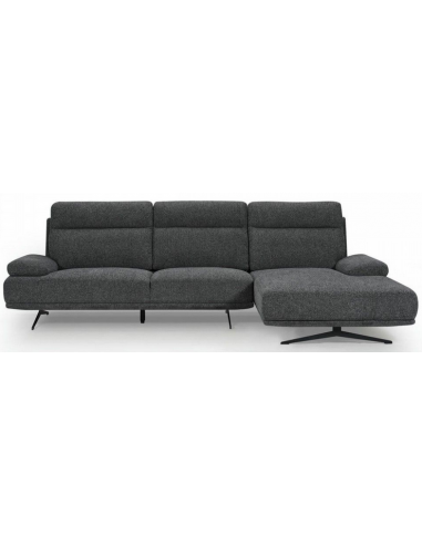 Salli Højrevendt Chaiselong Sofa Stål Polyester 304 176 Sort Mørkegrå