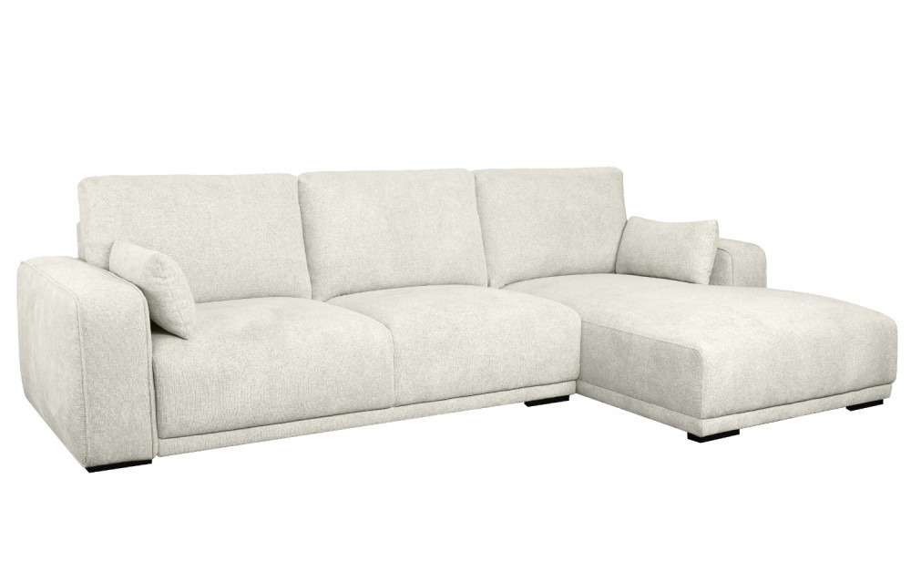 Santa Monica Sofa Med Chaiselong Til Højre Cremefarvet Møbelstof