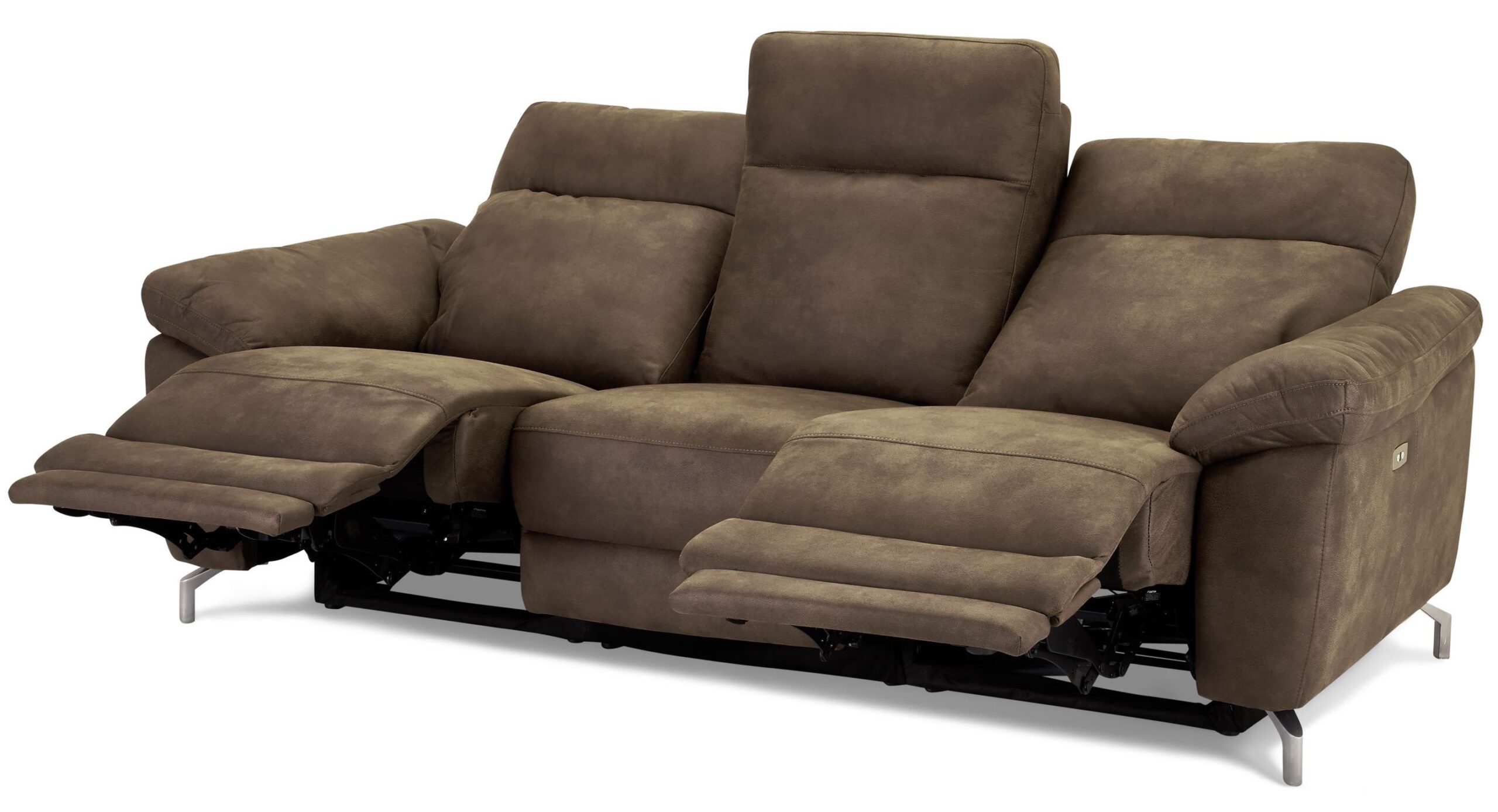 Selma Personers Sofa Med Elevations Sæder Til Nakke Ryg Ben Grå Microfiber