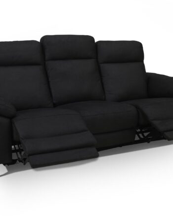 Selma Personers Sofa Med Elevations Sæder Til Nakke Ryg Ben Sort Microfiber