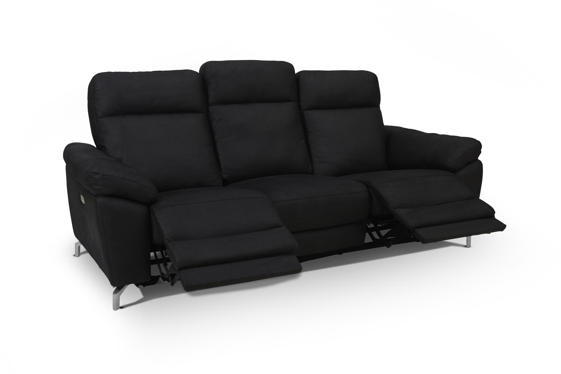 Selma Personers Sofa Med Elevations Sæder Til Nakke Ryg Ben Sort Microfiber