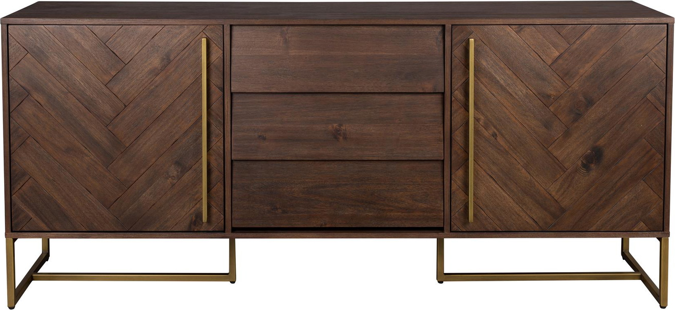 Skænk Dutchbone Class Retro Sideboard Akaciefiner Pulverlakeret Stål 180x45x80 Kaffe