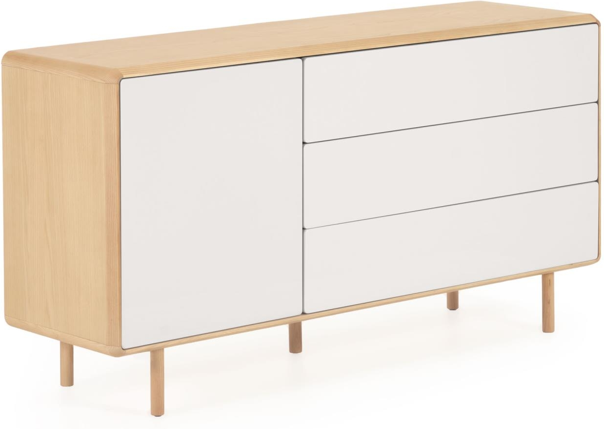 Skænk Kave Home Anielle Natur Grå Sideboard Askefiner Med Soft Close Justrbare Ben