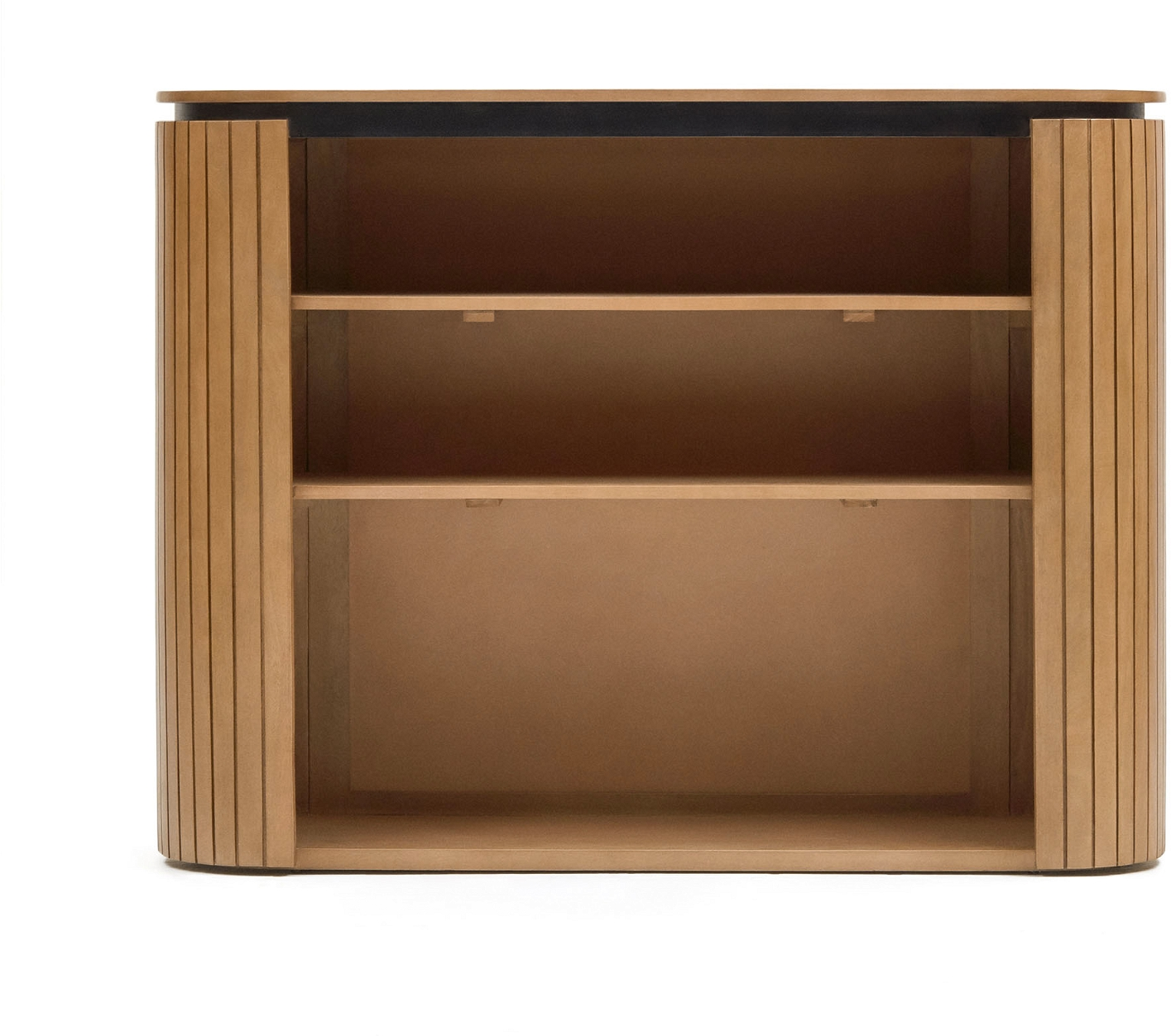Skænk Kave Home Licia Massivt Mangotræ Natur Finish Tre Hylder H90 B120 D45 Rustik Moderne