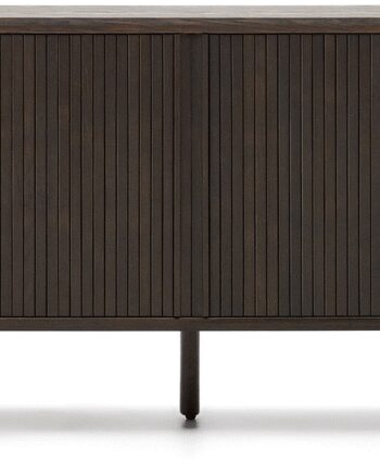 Skænk Kave Home Mailen 180x40x75 Sort Rustik Kolonial Med Trælameller Anti Tilt