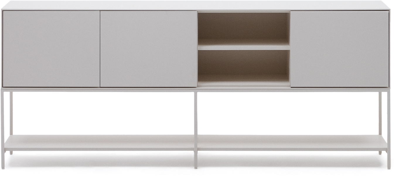 Skænk Kave Home Vedrana Hvid Mdf Stål Justrbare Hylder 195x40x80