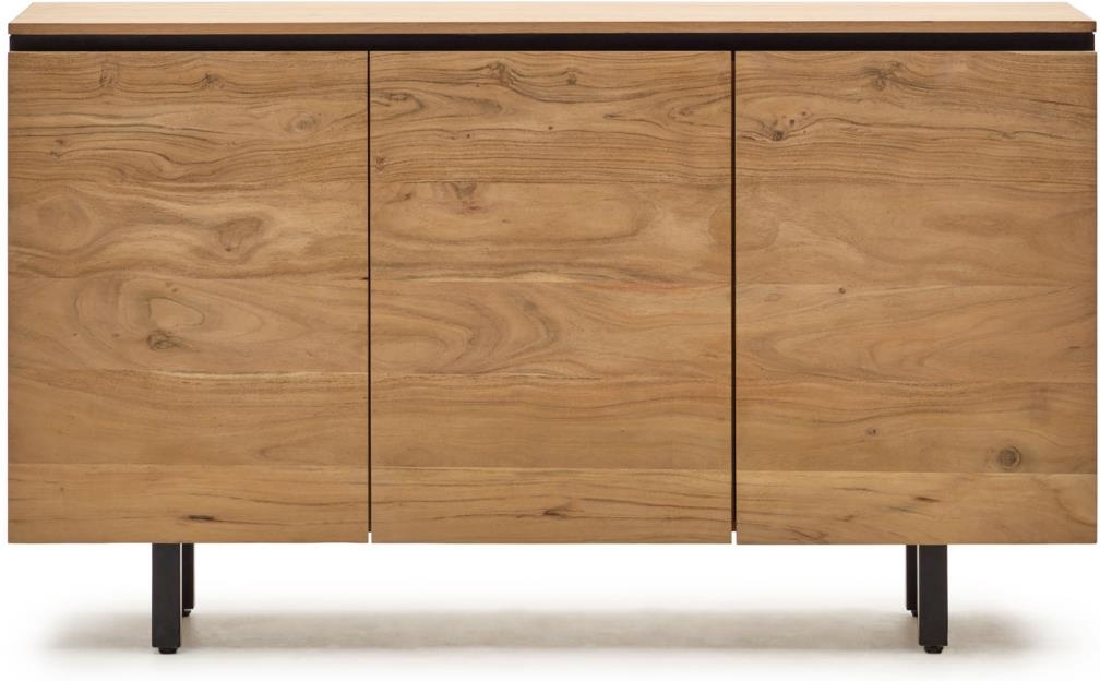 Skænk Konsolbord Kave Home Uxue 150x40x88 Massiv Akacietræ Natur Sort