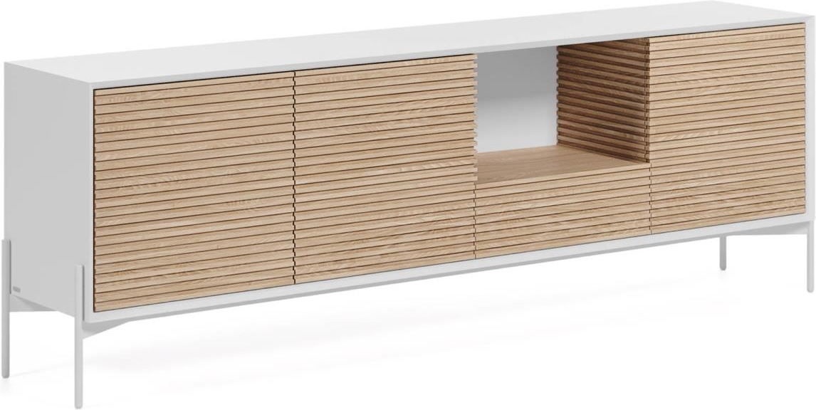 Skænk Marielle Kave Home H69xb207xd40 Moderne Nordisk Asketræ Hvid Med Døre Skuffe