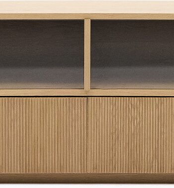Skænk Møbel Kave Home Helvine 200x40x54 Egetræsfiner Hærdet Glas