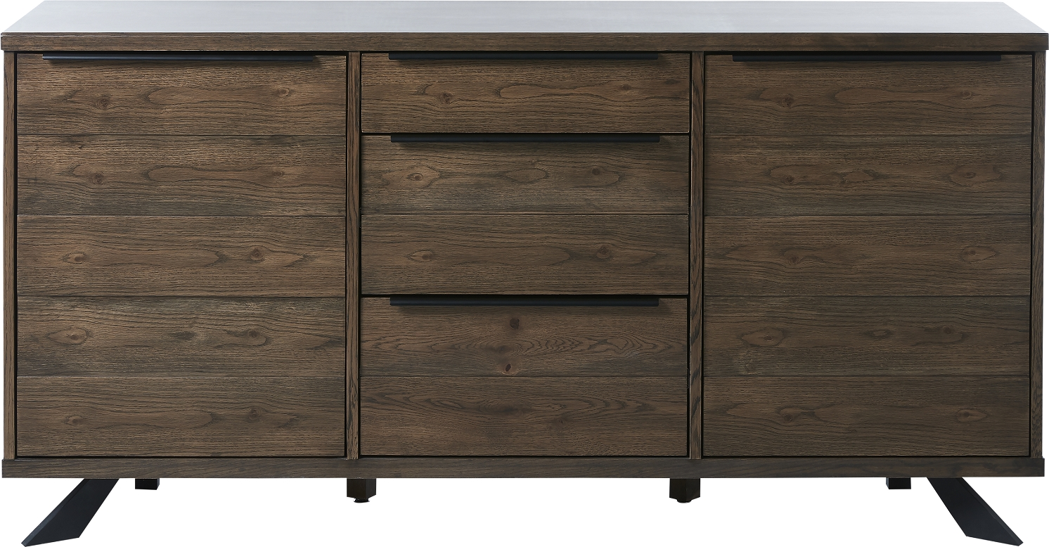 Skænk Nordique Design Arno Opbevaringsskænk Røget Egefiner Sorte Metalben H8545170