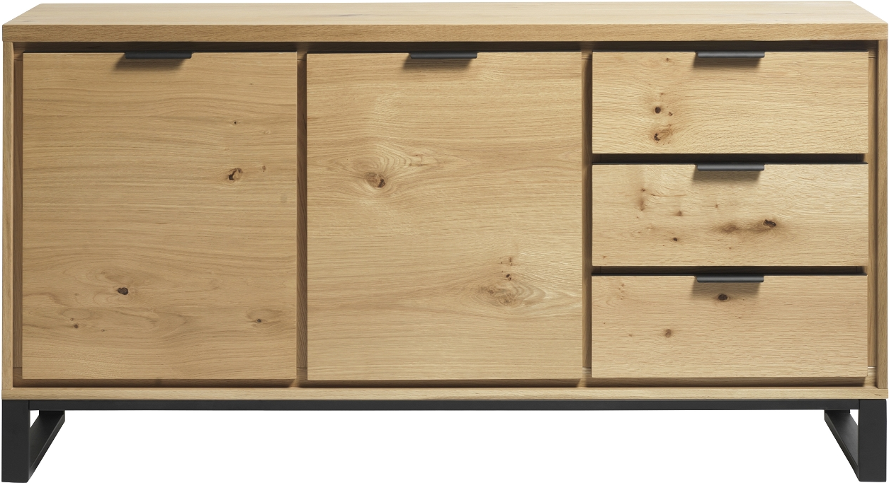 Skænk Nordique Design Livorno Natur Egetræ Sort Metal 16045