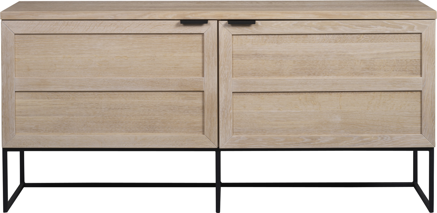 Skænk Rowico Everett Fsc Certificeret Hvidkalket Egetræ Sort Metal Soft Close H75b160d41