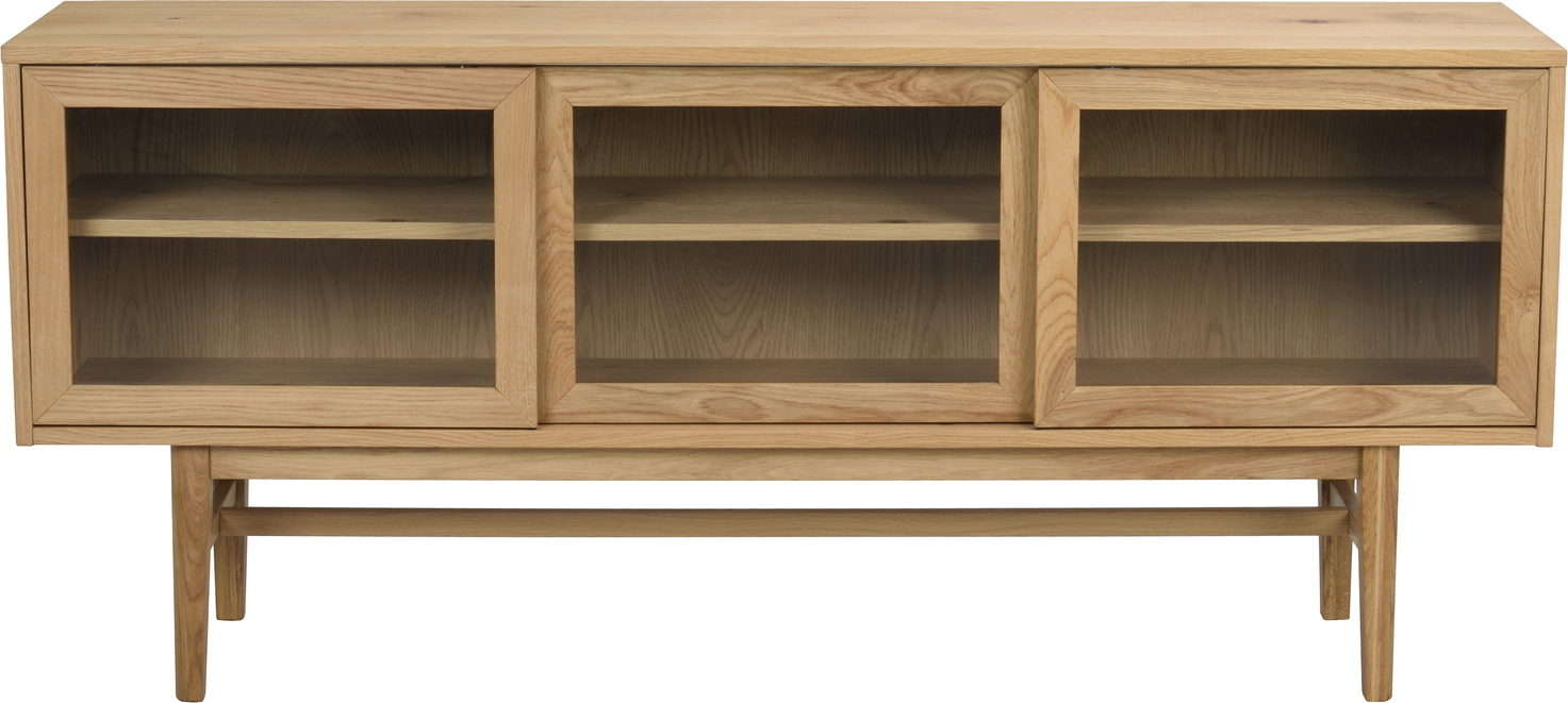 Skænk Rowico Hazelton Oliebehandlet Egetræ Med Glaslåger 170x40x75