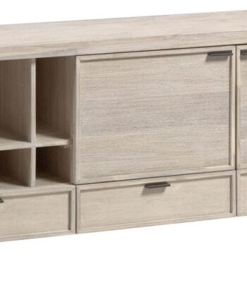 Skænk Sideboard Kave Home Alen 185 Massivt Akacietræ Hvid Patina