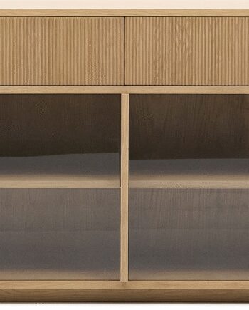 Skænk Sideboard Kave Home Helvine Fsc Certificeret Egfinr   Hærdet Glas 200x40x80 Bæredygtig Opbevaring