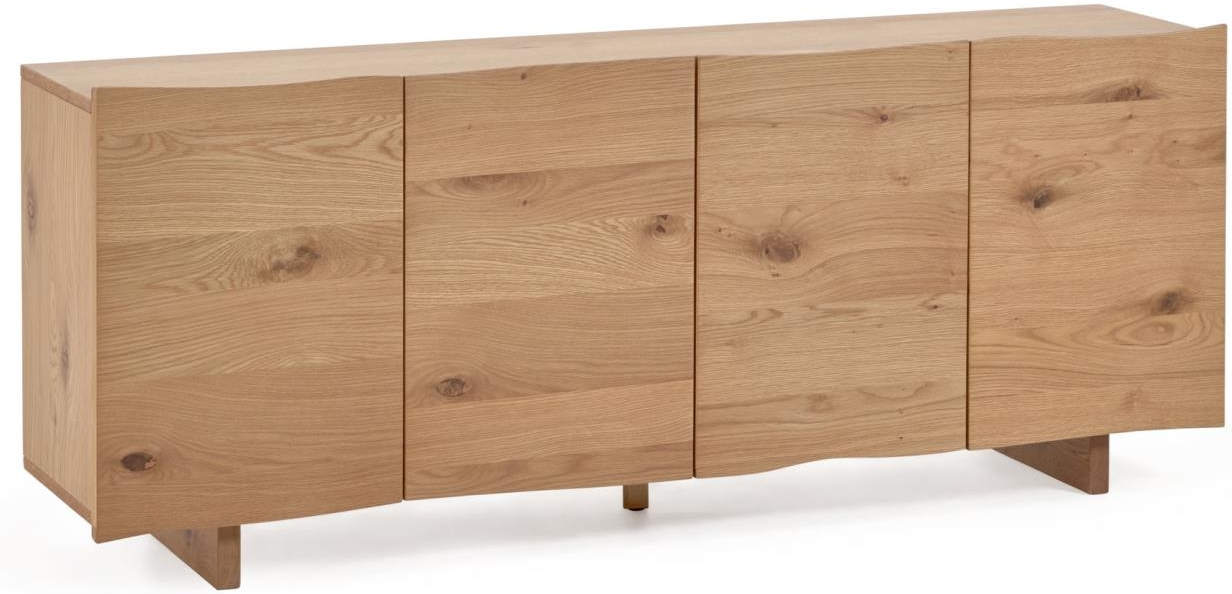 Skænk Sideboard Kave Home Rasha Natur Egetræsfiner H71b180d41 Med Døre Justerbare Hylder