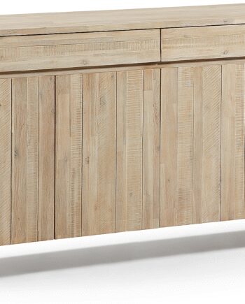 Skænk Sideboard Kave Home Thinh Massivt Akacietræ Natur Sort 184x45x98