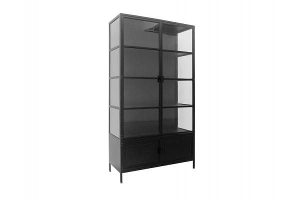 Skærbæk Vitrineskab Metal 110x40x190 Sort