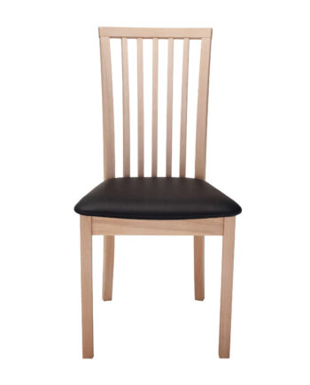 Sm66emh Spisestol Sort Læder Hvidolie