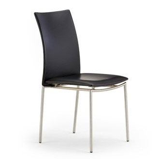 Sm58 Spisestol Sort Læder Stål