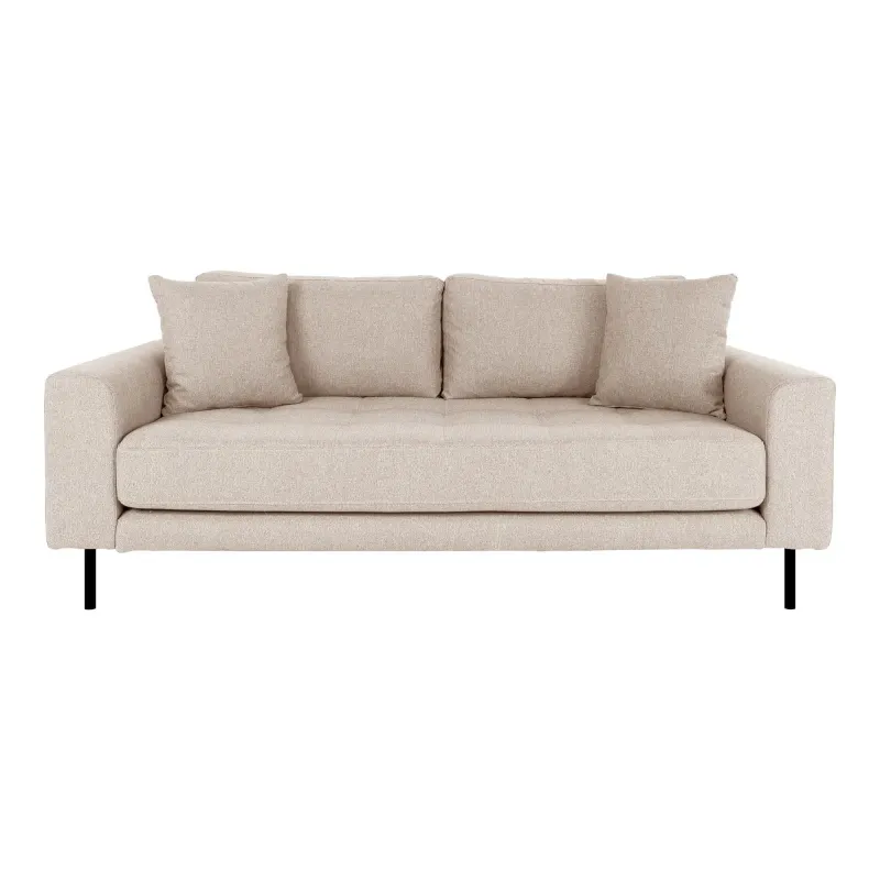Sofa Beige Med Puder Sorte Stål Ben Hn1025 1301438