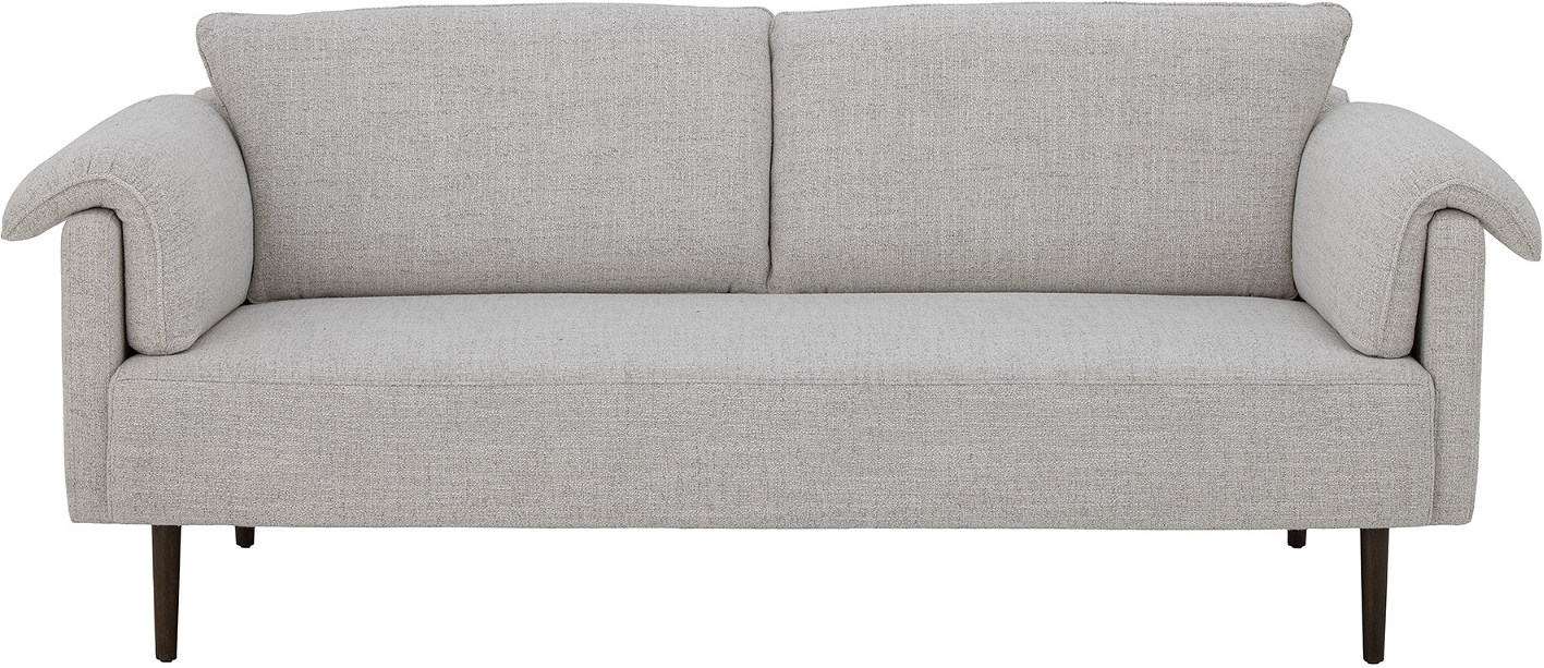Sofa Bloomingville Chesham Personers Hvid Polyester Med Buede Armlæn Mørke Træben