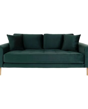 Sofa Mørkegrønt Velour Med Puder Hn1006 1301435