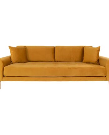 Sofa Sennepsgult Velour Med Puder Hn1004 1301444