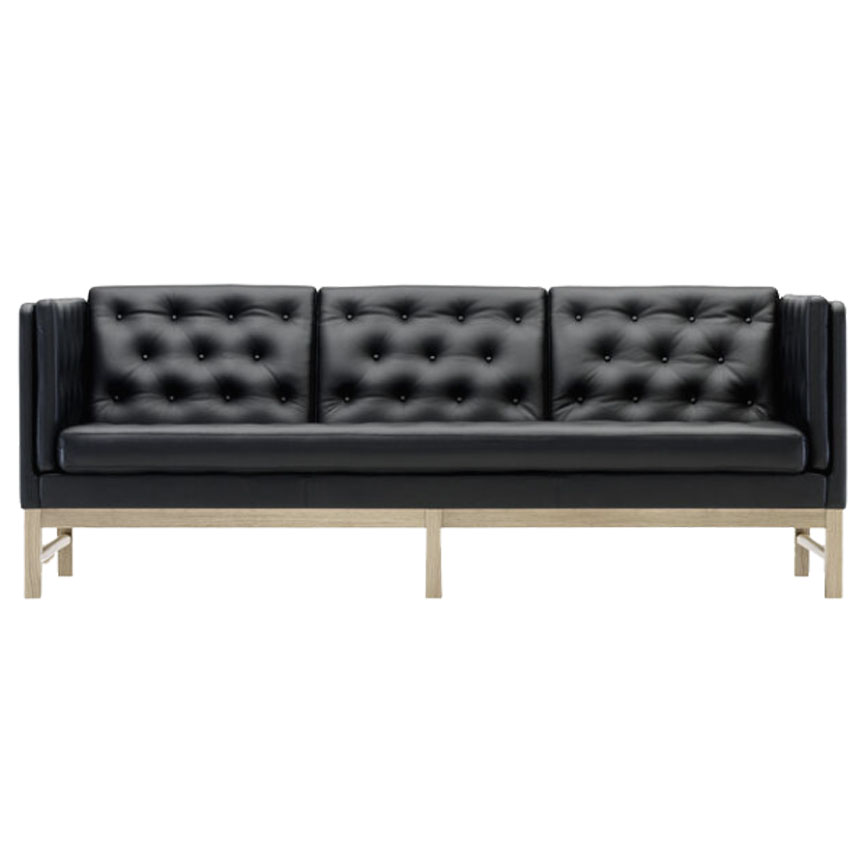 315 Sofa Sort Læder Stel Sort Luksus Læder