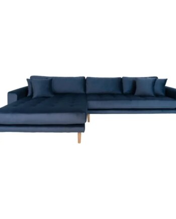 Sofa Venstrevendt Mørkeblåt Velour Med Fire Puder Hn1005 1301193