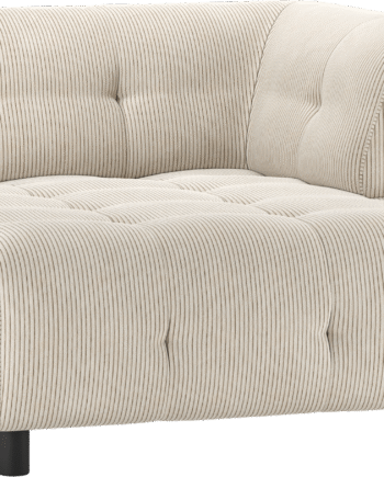 Sofa Woood Louis Chaiselong Højre Modulær Lysegrå Fløjl 140x122x73