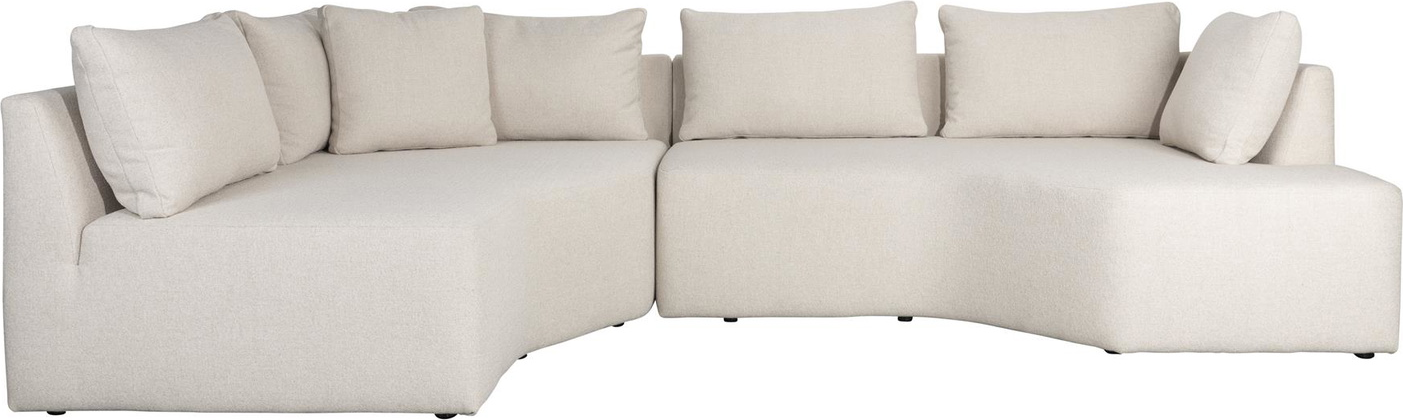 Sofa Zuiver Prosper Venstrevendt Lysegrå Polyester B355 L126 H79