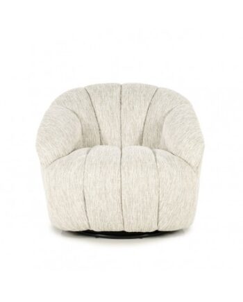 Sogno Lænestol Med Drejefod Metal Polyester H76 Meleret Beige