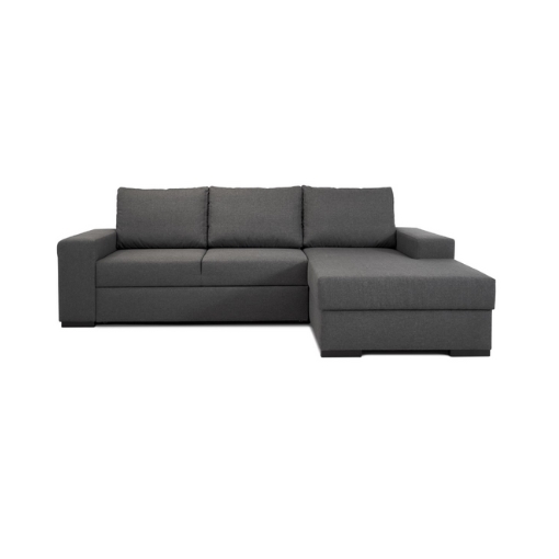 Sovesofa Med Chaiselong Grå Sovesofa Opbevaring Inkl Nakkestøtte