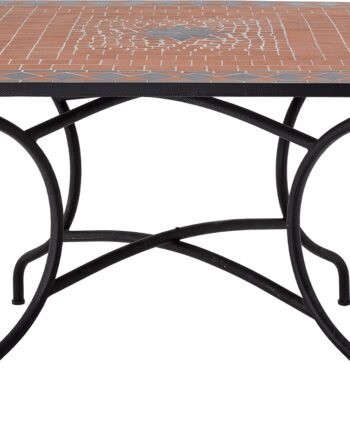 Spisebord Creative Collection Hellen 110x110 Rød Mosaikglasbordplade Med Sort Stel