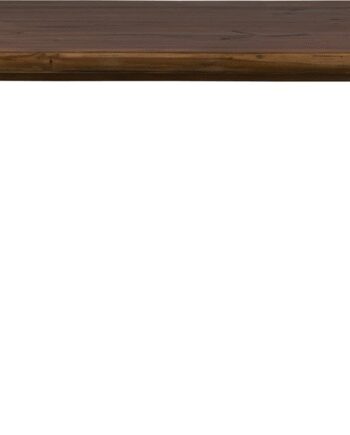 Spisebord Dutchbone Alagon 180x90x75 Valnødsfinr Med Sorte Stålben Mørk Natur