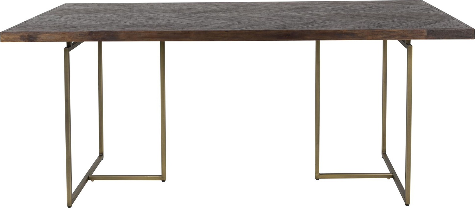 Spisebord Dutchbone Class Akaciefiner Sildebensbordplade Stålstel Mørk Natur 220