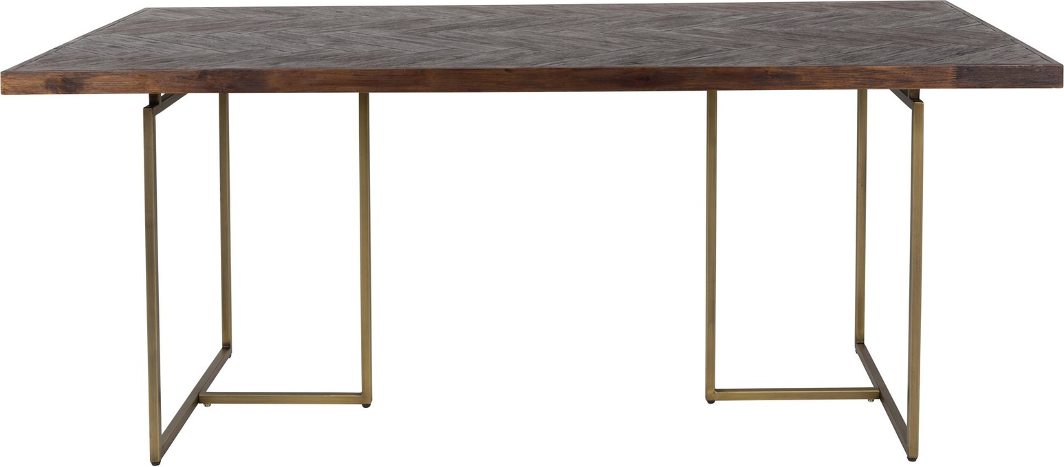 Spisebord Dutchbone Class Mudderbrun Akaciefiner Sort Stål 180x90