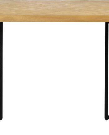 Spisebord Dutchbone Class Rektangulært 180 Akaciefiner Natur Med Sort Stålstel