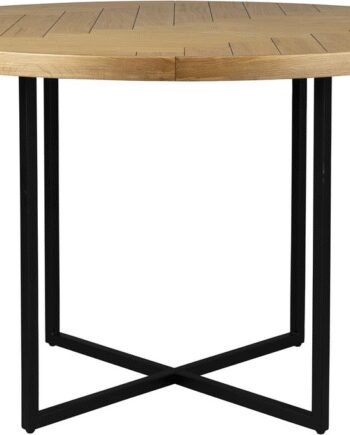 Spisebord Dutchbone Class Rundt ø120 H75 Akaciefinr Natur Sort Stålstel